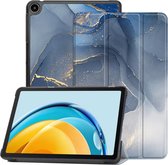 Hoozey - Book Case voor Samsung Galaxy Tab A9+ (2023) - 11 inch - Sleep cover - Marmer print - Donker Blauw
