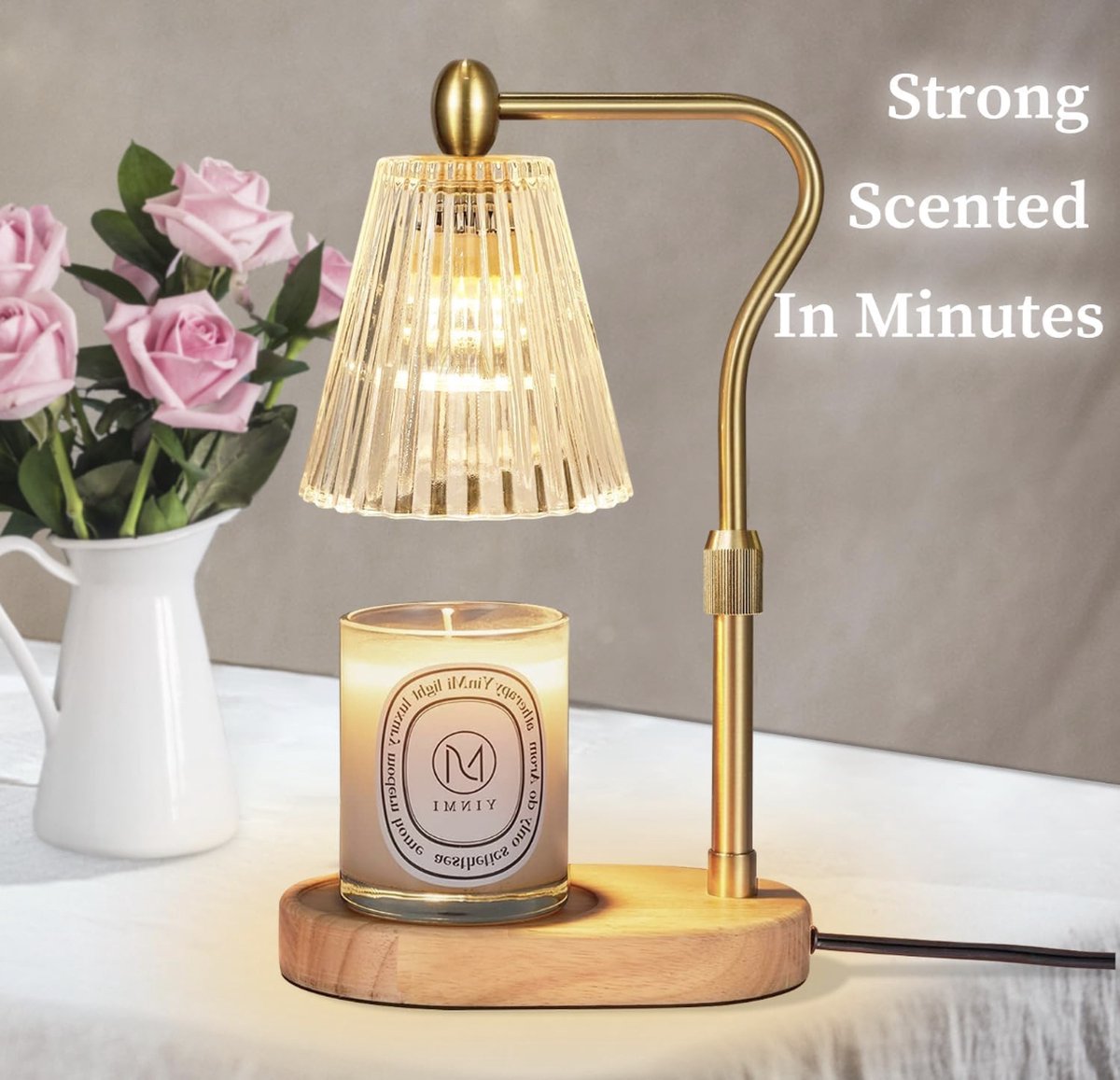 MOSSCO Lampe Chauffe-Bougie Parfumée Avec Minuterie Et Variateur - Décoration Maison Élégante