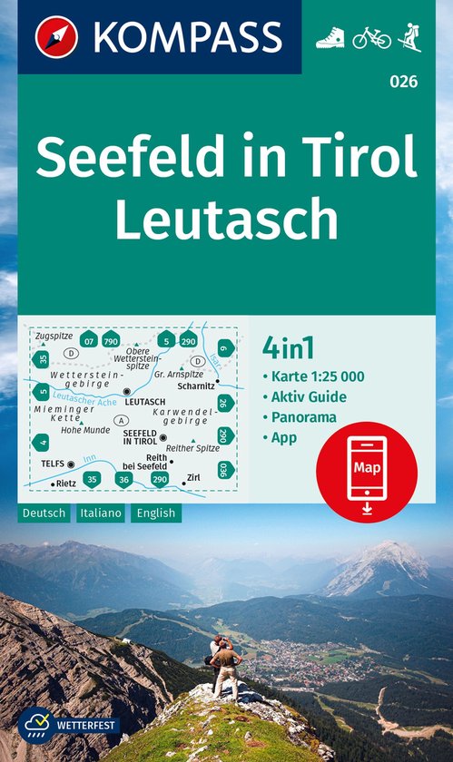KOMPASS Wanderkarte 026 Seefeld in Tirol, Leutasch 1:25.000: ... - cover