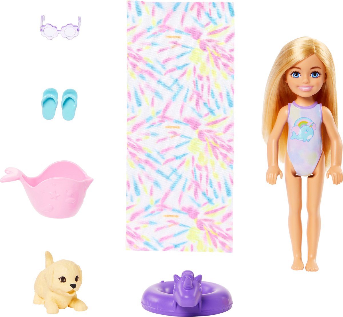 Barbie Princess Adventure Chelsea Huisdierenkasteel Speelset, met Blonde Chelsea Pop (ruim 15 cm), 4 Huisdieren en Accessoires, Cadeau voor Kinderen van 3 - 7 Jaar