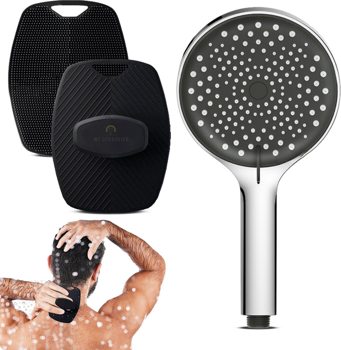 Douchekop Regendouche Met Scrubspons Douchekop Waterbesparende