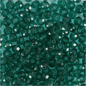 Facet Kralen - Groen - Emerald Green - 3x4mm - Gatgrootte: 0,8mm - Geslepen Kralen - Hobbykralen - Sieraden Maken - Creotime - 100 stuks
