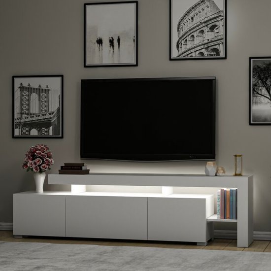 Asir Tv -stand - Wit - 192 x 53 x 37 cm