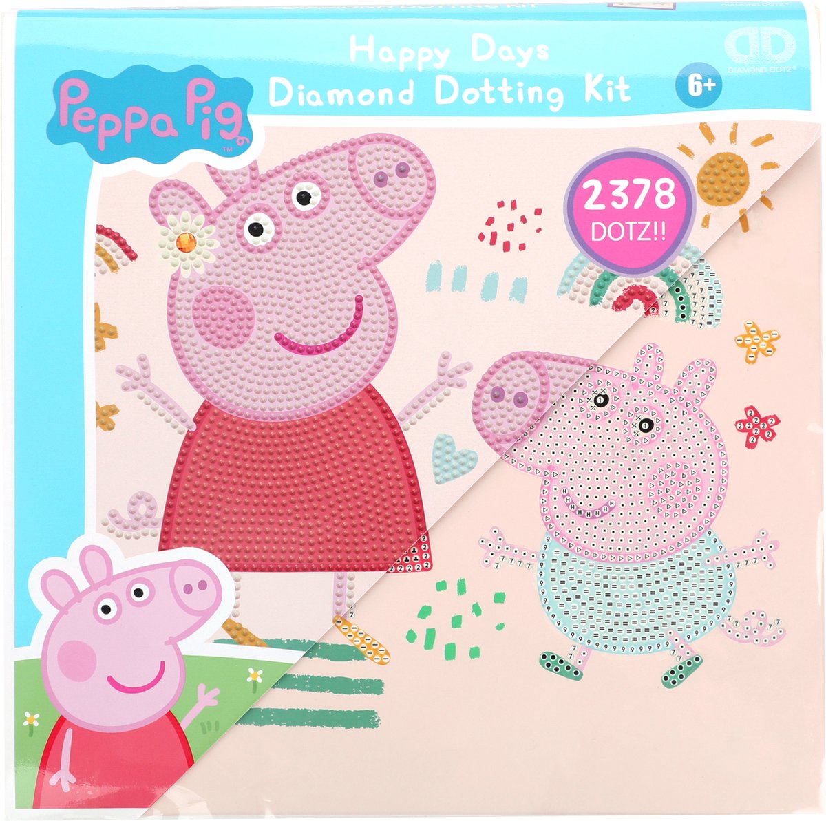 DIAMOND DOTZ DIAMOND DOTZ Peppa Pig Happy Days Diamond Painting 2.378 Dotz 28x28 cm