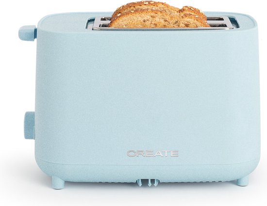 CREATE- Broodrooster van 750 W, Met beveiligingssysteem, Zes vermogensniveaus, Pastel blauw- TOAST STUDIO