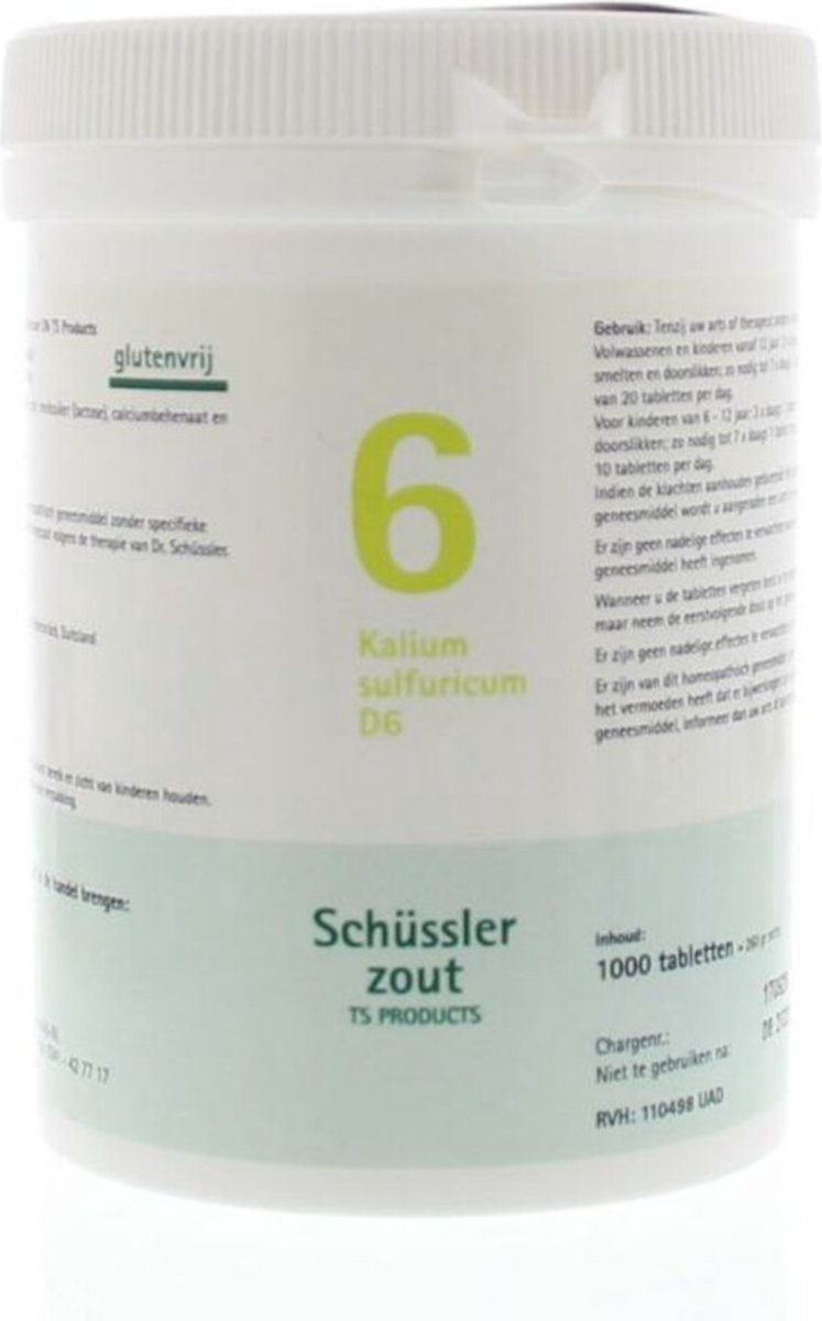 Goedkoopste Pfluger Schussler Zout nr 6 Kalium Sulfuric D6 - 1 x 1000 tabletten