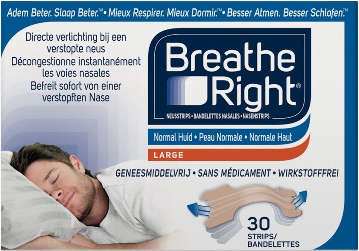2x Breathe Right Neusstrips Normale Huid 30 stuks