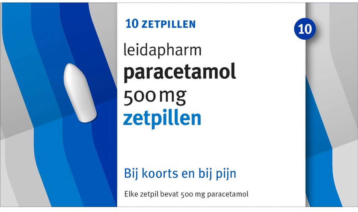 Goedkoopste Leidapharm Paracetamol 500mg - 1 x 10 zetpillen