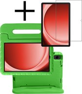 Hoesje Geschikt voor Samsung Galaxy Tab A9 Plus Hoesje Kinderhoes Shockproof Hoes Kids Case Met Screenprotector - Groen