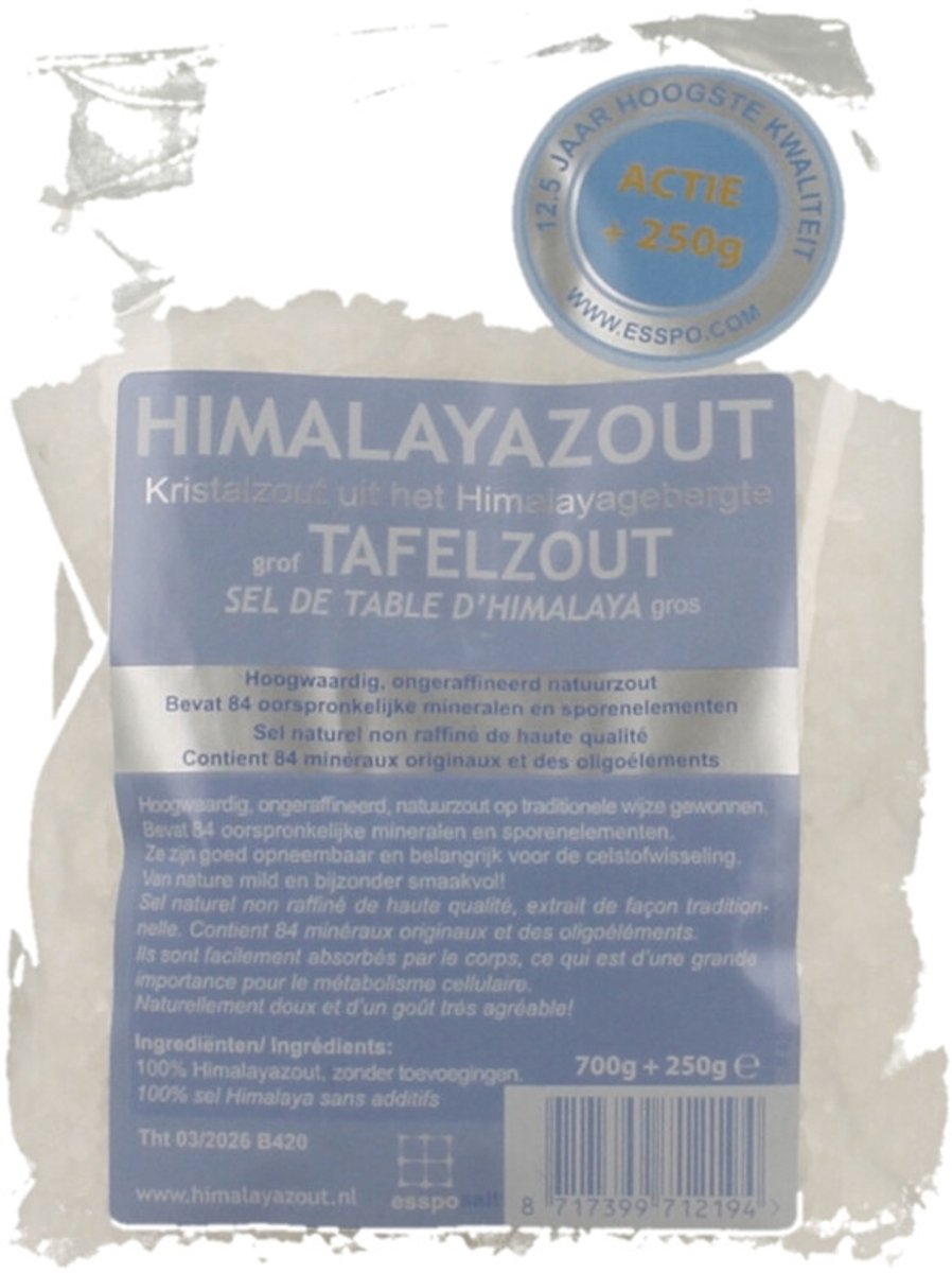 Esspo Himalayazout wit grof 700 + 250 gram actie 950 Gram