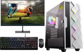 omiXimo - Game PC Setup - AMD Ryzen 5 4500 -GTX1650- 8 GB ram - 240GB SSD - Wifi - Inclusief 24" Gaming Monitor - Mechanische Toetsenbord - Muis Diamond White