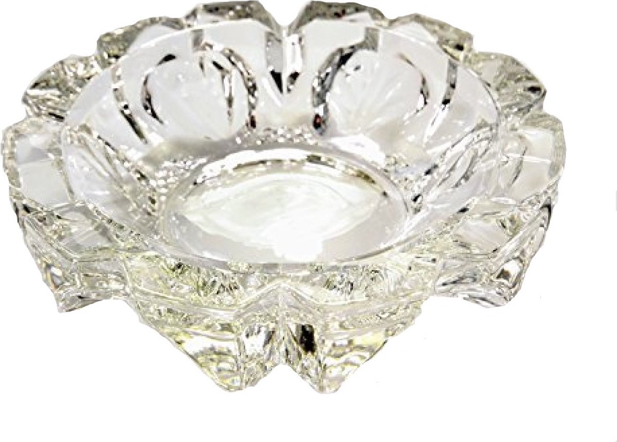 Goedkoopste Vintage Zware Glazen Asbak Indoor & Outdoor 13 cm