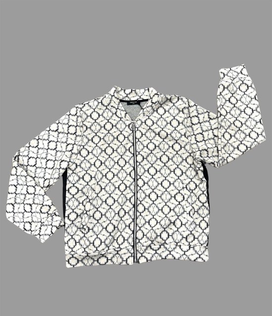 Dames Sweater Bomberjack Chastar - Grijs/Zwart/Beige - Maat L/XL (40-42)