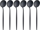 Espressollepel, koffielepels van roestvrij staal, theelepel, dessertlepel, verpakking van 6 stuks & eetbestek, vaatwasmachinebestendig, lang 12,5 cm (zwart)