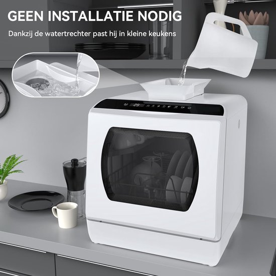 Mini lave-vaisselle 4 couverts avec réservoir 5 L et départ différé