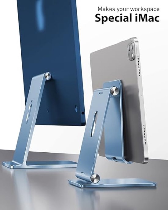 Aluminium tabletstandaard voor het bureau, verstelbare en opvouwbare Aluminium tabletstandaard voor het bureau, verstelbare en opvouwbare