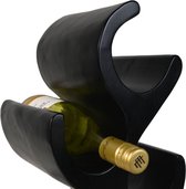 Kyan Wijnrek - 27x20x51 cm - Zwart - Suarhout - wijnrek muur, wijnkast, wijnrek hout, wijnrekken, wijnrek zwart, wijnrek hangend, wijn rek, wijnrek wand