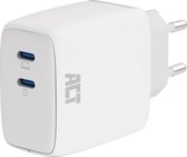 ACT USB-C Lader 65W 2-poorts met Power Delivery PPS en GaNFast AC2165