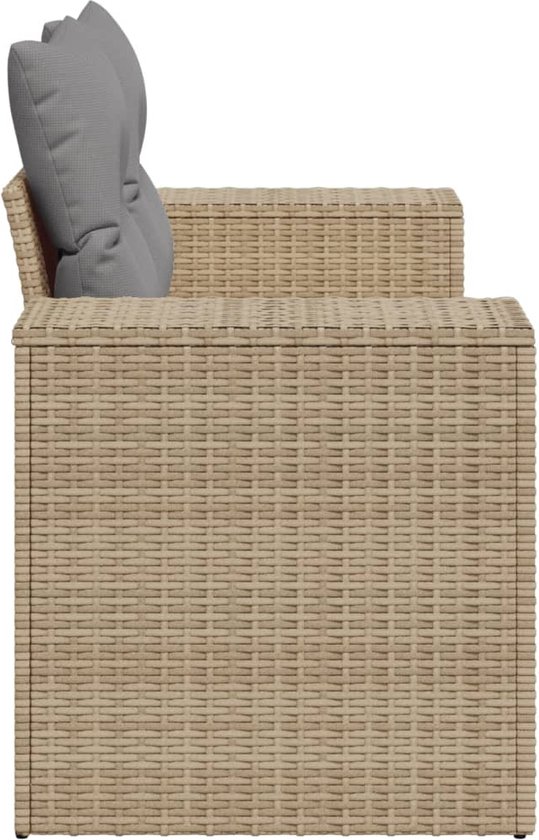 vidaXL-Tuinbank-2-zits-met-kussens-poly-rattan-beige