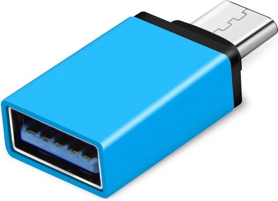 USB C naar USB Adapter - USB-C naar USB convertor - opzetstuk - USB 3.1 to USB C HUB - pc - laptop - USB C naar USB A female - telefoon - adapter - Blauw