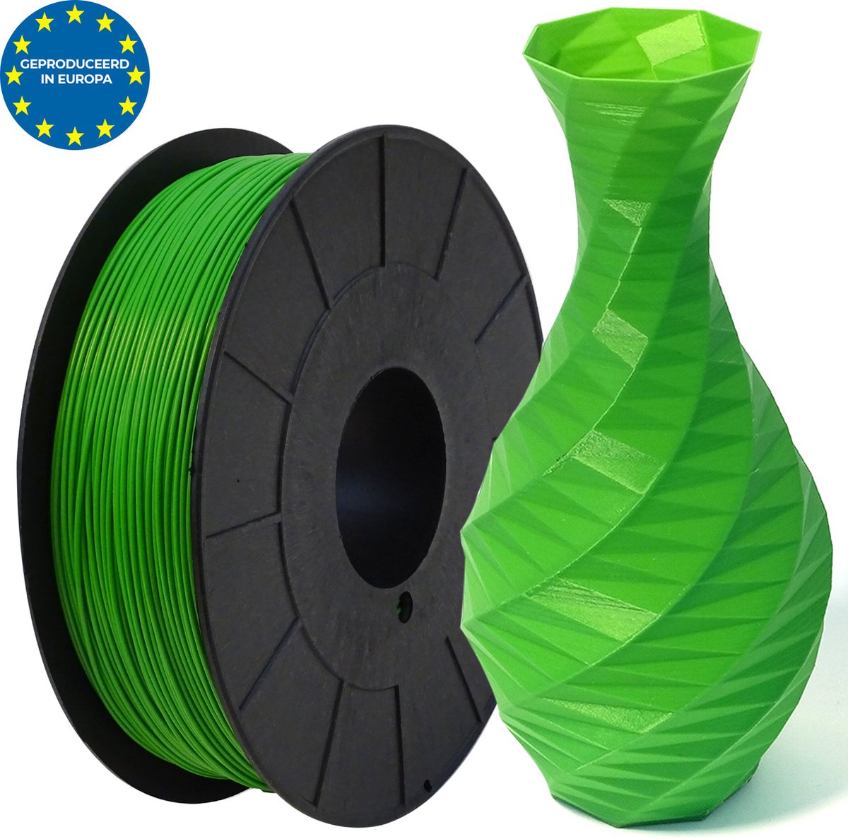 Groen - PLA filament Europees - 500g - 1.75mm - 3D printer filament - Plastic spoel