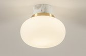 Lumidora Plafondlamp 74636 - Plafonniere - LORENA - E27 - Wit - Grijs - Goud - Marmer - Messing - Metaal - Badkamerlamp - IP44 - ⌀ 23 cm