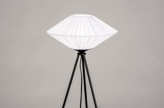 Lumidora Vloerlamp 74159 - MODENA - E27 - Zwart - Wit - Metaal - ⌀ 63 cm