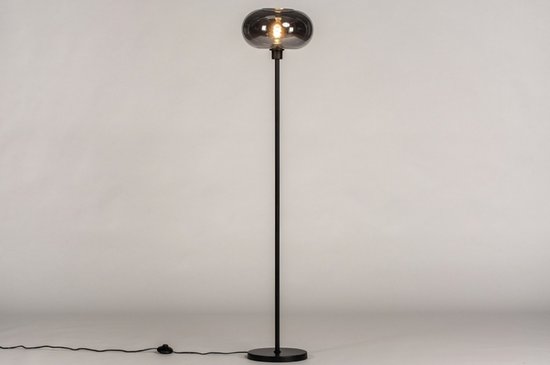 Lumidora Vloerlamp 31012 - OSLO - E27 - Zwart - Grijs - Metaal - ⌀ 30 cm
