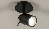 Lumidora Opbouwspot 72721 - DAISY - GU10 - Zwart - Metaal - Badkamerlamp - IP44 - ⌀ 10 cm