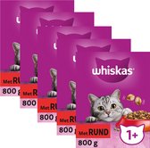 Whiskas Droogvoer 1+ Kattenbrokken - Adult - Rund - doos 5 x 800g