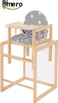 Primero - Kinderstoel - baby - eetkamerstoel - meegroeistoel - 3-in-1 - eetstoel baby - eetstoel - hout - Grijs - Tot 10 jaar