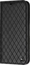 TIANCI Hoesje voor Samsung Galaxy S24 Ultra, [rasterreliëf PU-leer] + [Fijn rond ornament] Portemonnee Telefoonhoesje, Flip Cover voor Samsung Galaxy S24 Ultra Hoesje Zwart
