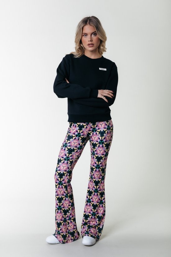 Colourful Rebel Graphic Flower Peached Extra Flare Pants