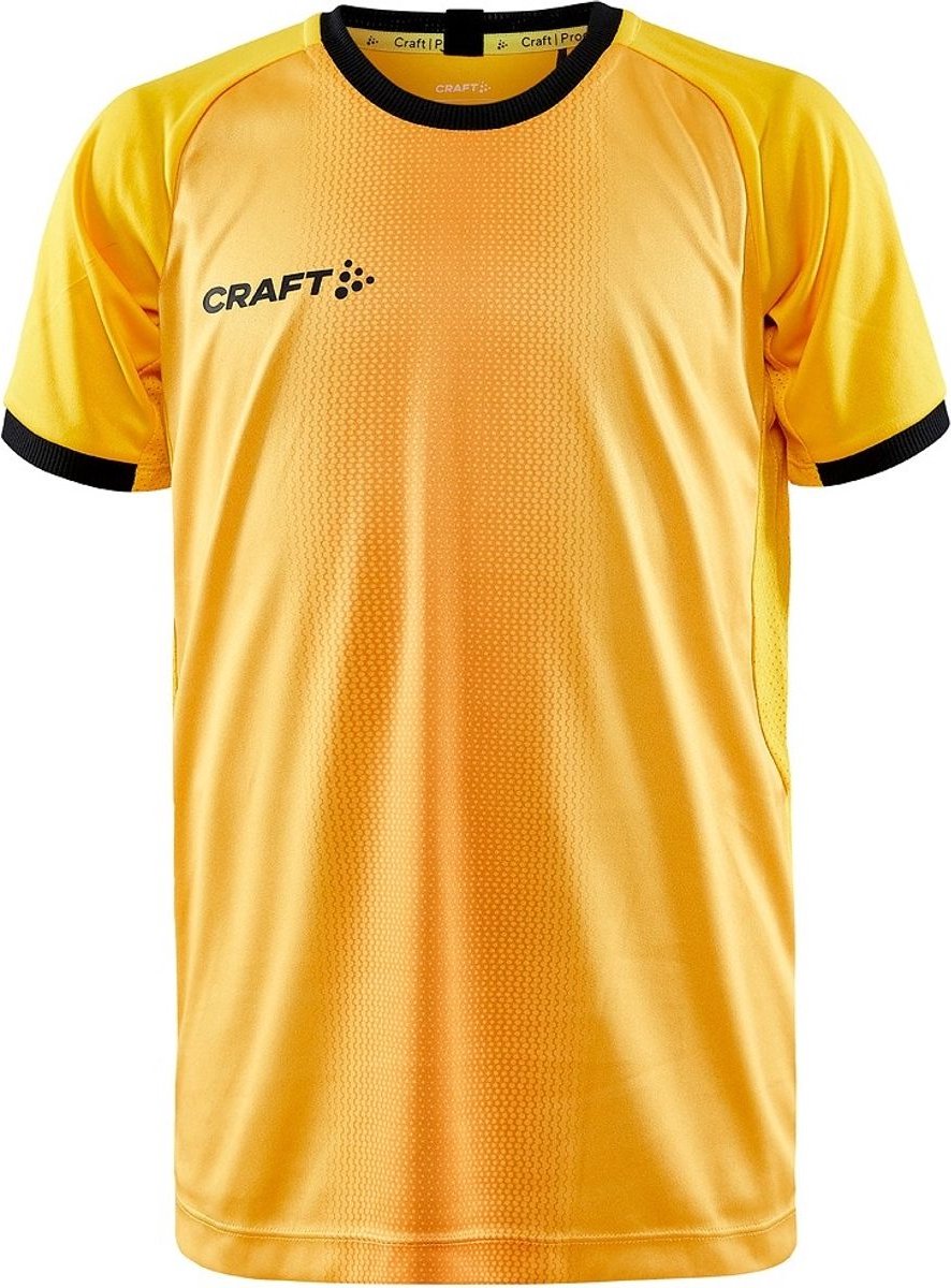 Craft Progress 2.0 Graphic Shirt Korte Mouw Kinderen - Geel / Zwart | Maat: 158/164