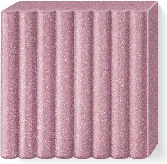 FIMO effect ovenhardende boetseerklei standaard blokje 57 g - glitter rosé gold - Fimo