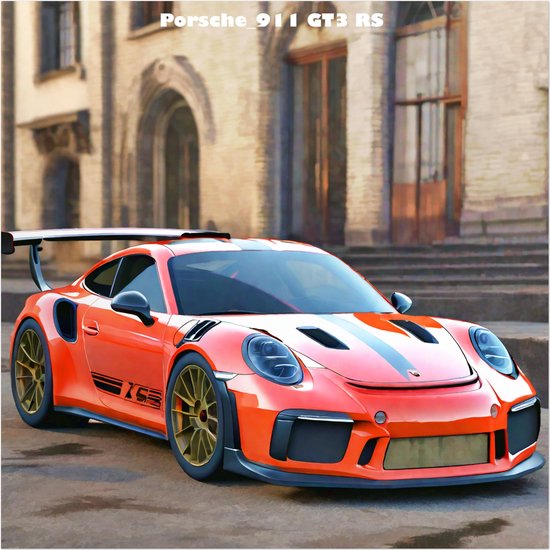 Affiche Porsche 911 GT3 RS | affiches de voiture | 50 x 50 cm | art de rue pop art | WALWALLS.STORE