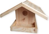 Voederhuisje - vogelhuisje - hout - 24,5 x 22,5 x 17 cm - Hoogwaardige kwaliteit - Voederstation - voedertafel - voederplaats - vogelvoederhuis - voederplatform