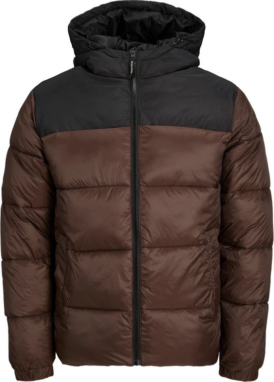 Jack & Jones - Heren Jas winter Toby Puffer Hood - Bruin - Maat L