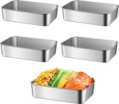 Pak met 5 broodbakvormen: roestvrijstalen broodvorm, broodvorm, rechthoekige bakvorm, toastbroodbakvorm, broodbakvorm, broodbakvorm, perfect voor het bakken van taarten, 22,8 x 15,3 x 5,9 cm