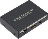 Extracteur Audio HDMI 2K/4K - Entrée HDMI vers sortie HDMI + sortie optique (SPDIF) et sortie RCA L/R - PASS, 2.1CH & 5.1CH - L20 - Zwart