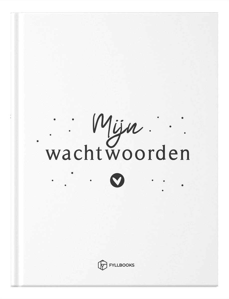 Fyllbooks - Wachtwoordenboekje - Invulboek Wachtwoorden - Password Organizer- A6 Broekzakformaat - Zwart Wit