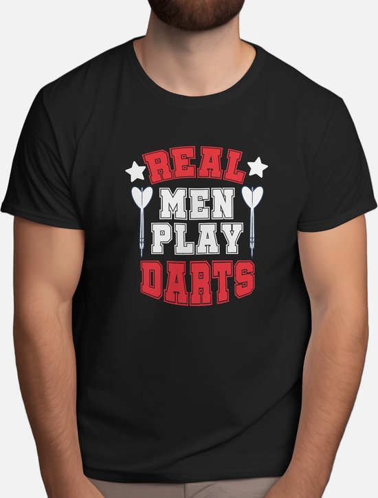 Real Men Play Darts - T Shirt - Darts - DartsLife - DartsPlayer - Bullseye - Darten - DartenLeven - DartenSpeler - DartenFamilie - 185