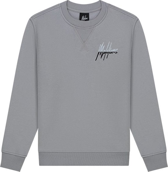 Malelions Junior Split Sweater Grey/Light Blue - Maat 152