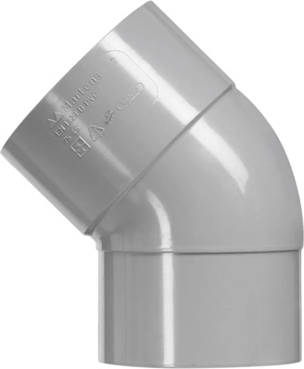 Pvc lijmbocht mof/spie 45gr 32mm
