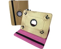 Universele Tablet Hoes voor 10 inch Tablet - 360° draaibaar - Goud/Roze Geschikt voor: Teclast/Huawei/Blackview/Asus/Lenovo/Fusion/Vankyo/Fire/DOOGEE/Hipad/Xiaomi/BOOX/PRITOM/TCL/OPPO Android Pad Tablets