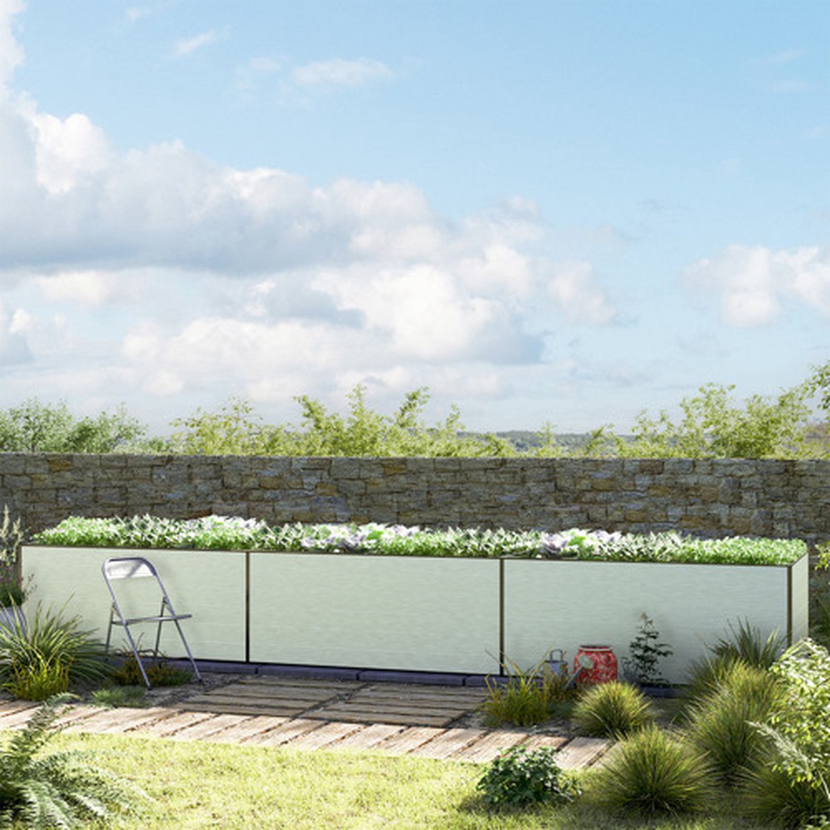 535 x 119 x 77 cm Moestuinbak Kingsize Daniela, Aluminium (geanodiseerd)
