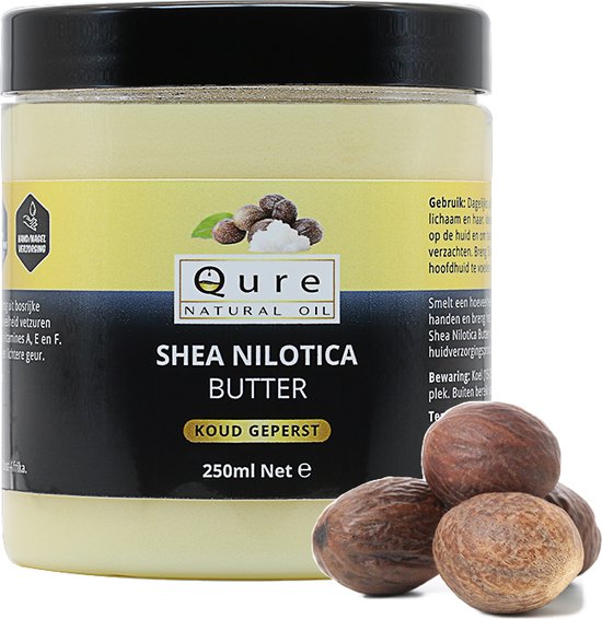 Shea Butter Nilotica 250ml | 100% Puur & Onbewerkt | Natuurlijke Huidverzorging | Sheabutter ongeraffineerd uit Oost-Africa voor Huid, Haar en Lichaam | Zachter en beter smeerbaar