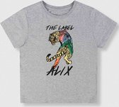 Alix the Label - T-shirt - Soft grey melange - Maat 122-128