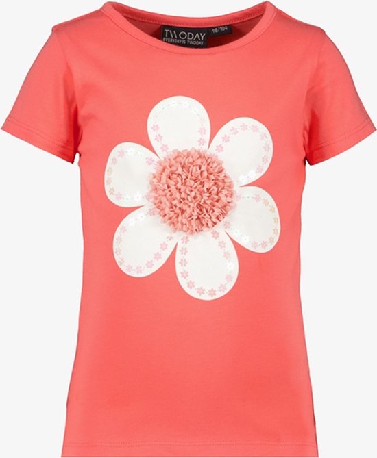 T-shirt filles TwoDay rouge avec fleur - Taille 92