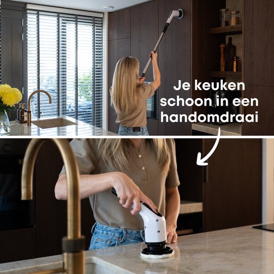 Elektrische Schrobber - IPX6 waterdicht - 9 opzetstukken